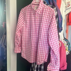 Abercrombie and Fitch pink and white gingham button down, muscle fit